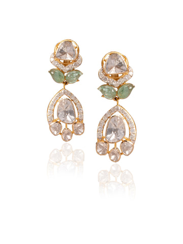 Zarella Diamond & Polki Ear Rings