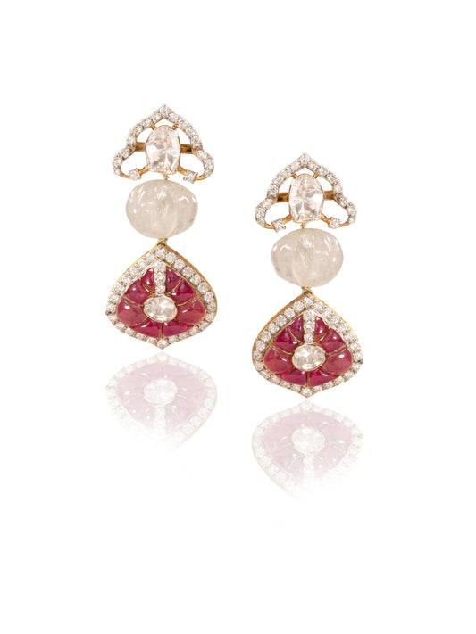 Selinae Diamond & Polki Long Earrings