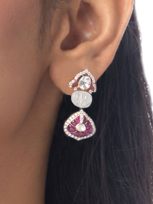 Selinae Diamond & Polki Long Earrings
