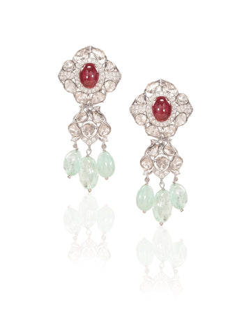 Naqshi  Diamond & Polki Ear Rings