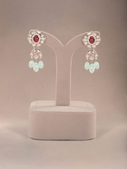 Naqshi  Diamond & Polki Ear Rings