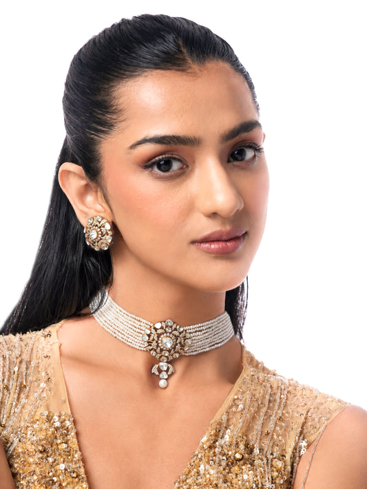 Pankhuri Diamond & Polki Bead Choker