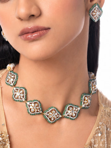 Bisera Diamond & Polki U Necklace