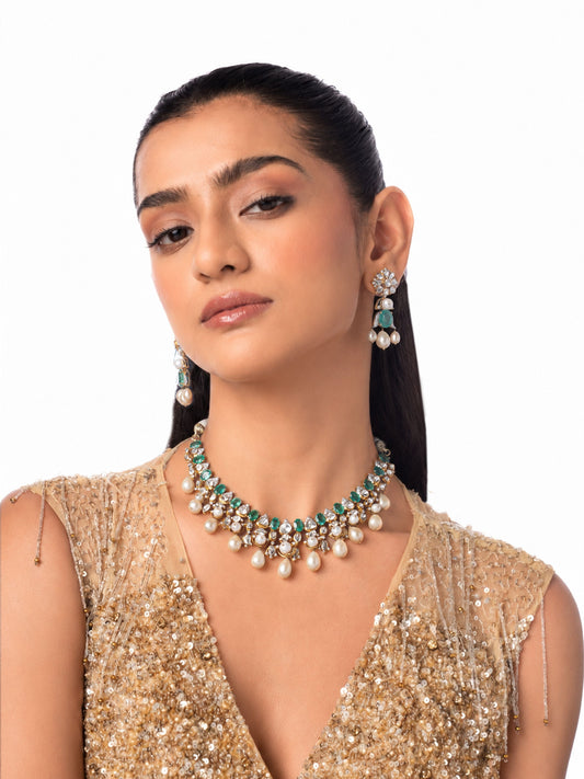 Elinaya Diamond & Polki U Necklace
