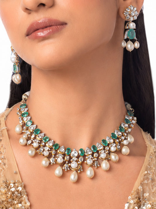 Elinaya Diamond & Polki U Necklace