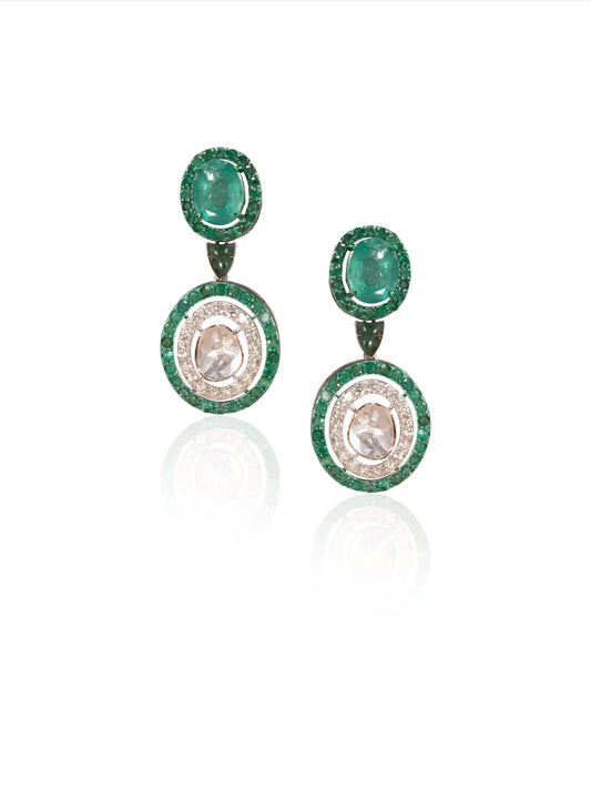 Oriana Diamond & Polki Long Earrings