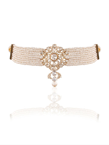Pankhuri Diamond & Polki Bead Choker