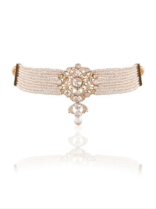 Pankhuri Diamond & Polki Bead Choker