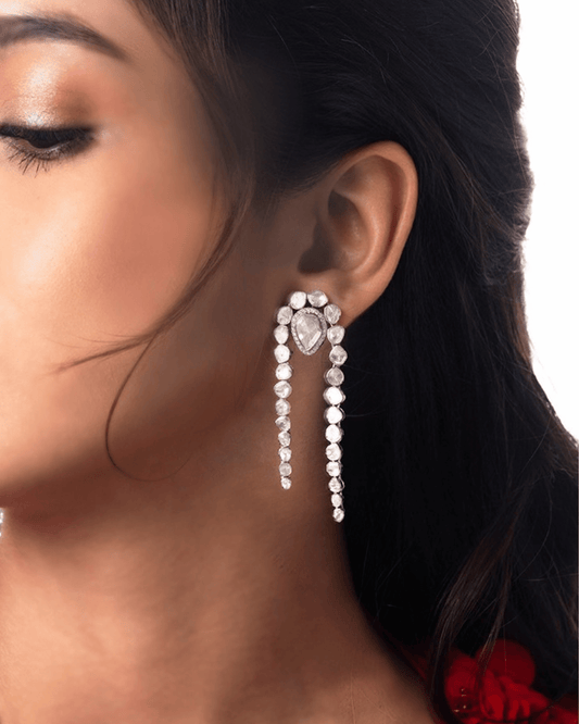 Ethena Diamond & Polki Long Earrings