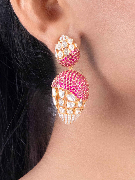 Toshani Diamond & Polki Long Earrings