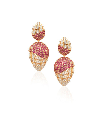 Toshani Diamond & Polki Long Earrings