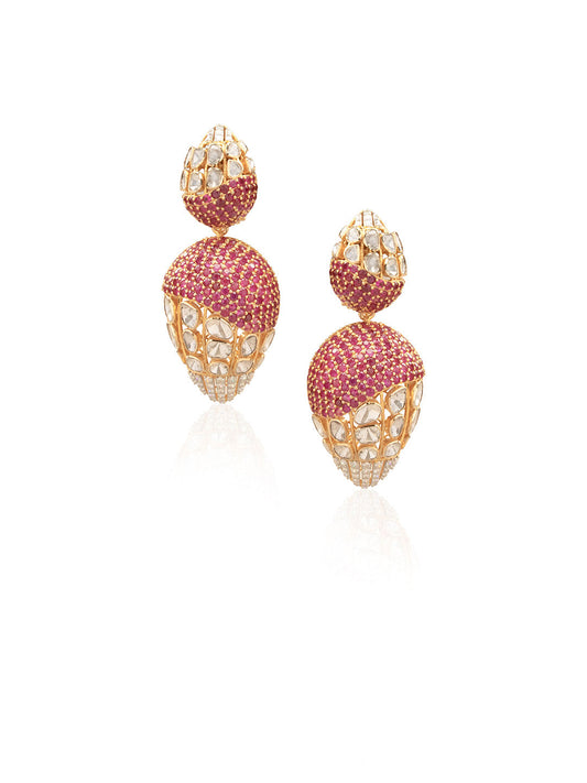 Toshani Diamond & Polki Long Earrings