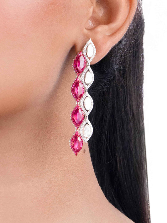 Eline Diamond & Polki Long Earrings