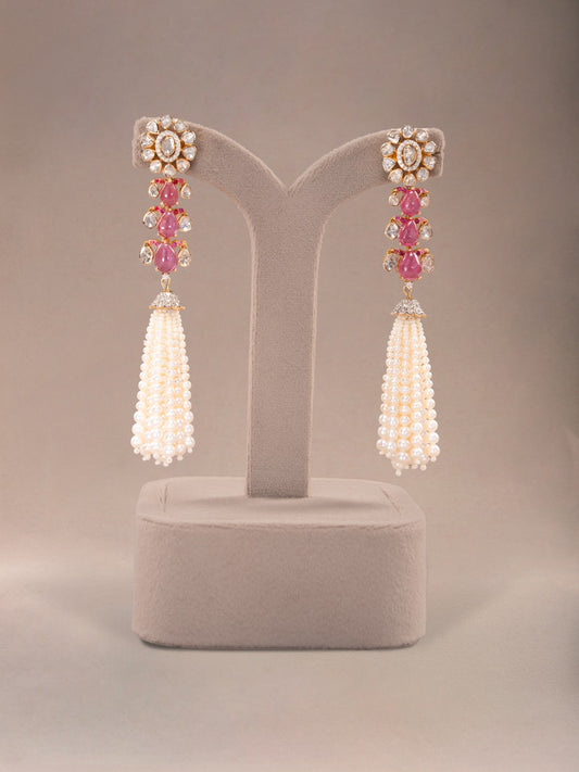 Irena Diamond & Polki Long Earrings