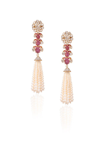 Irena Diamond & Polki Long Earrings