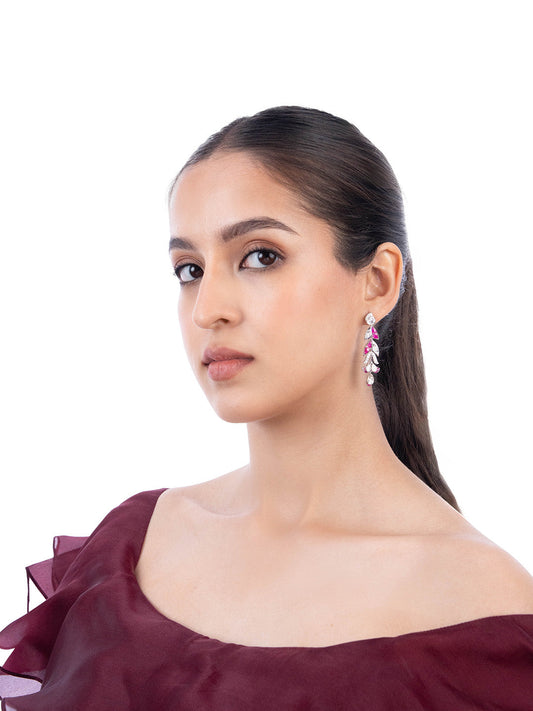 Sanviya Diamond & Polki Long Earrings