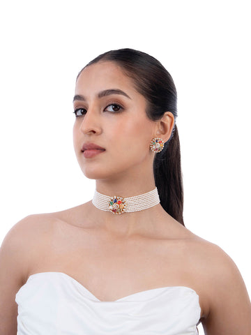Nivedita & Taysa Diamond & Polki Bead Choker Set