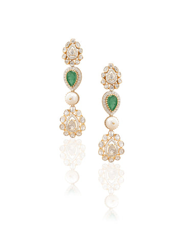 Kavira Diamond & Polki Long Earrings