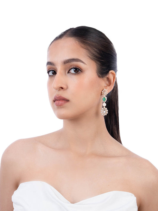 Kavira Diamond & Polki Long Earrings
