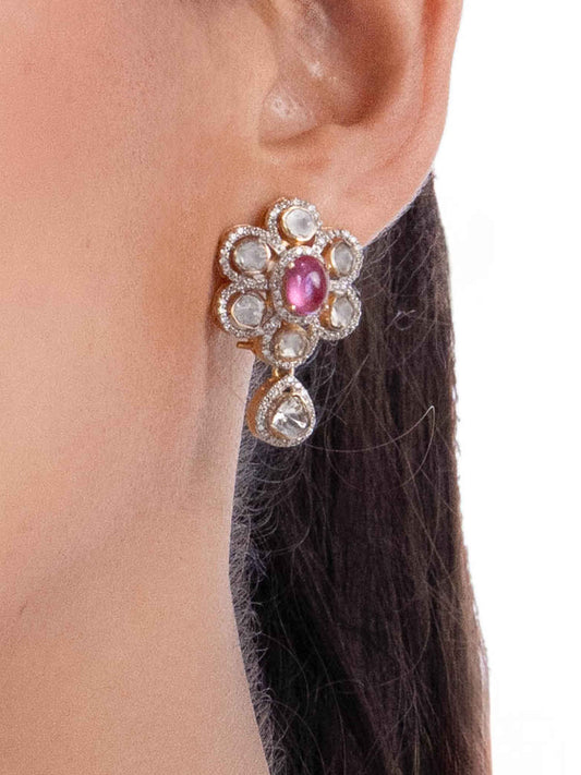 Raahee Diamond & Polki Ear Rings
