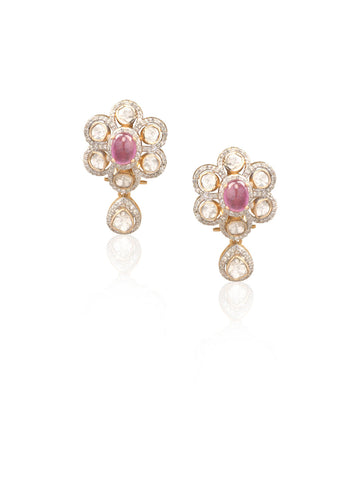 Raahee Diamond & Polki Ear Rings
