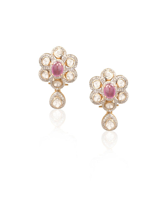 Raahee Diamond & Polki Ear Rings