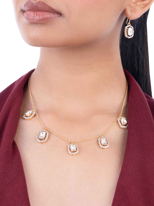 Nihantra Diamond & Polki U Necklace