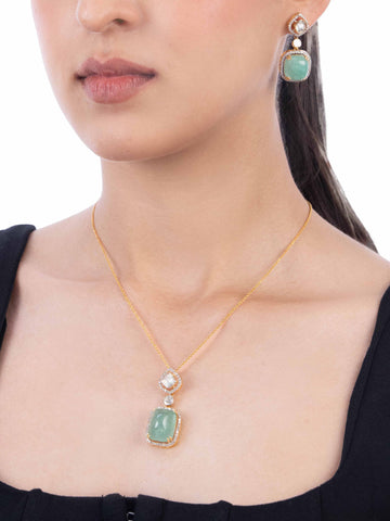Dhiyara & Anvaya Diamond & Polki Pendant Set