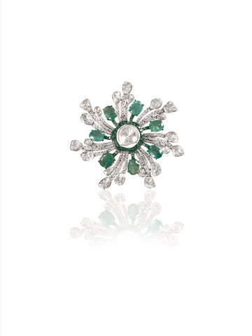 Selene Diamond & Polki Brooch