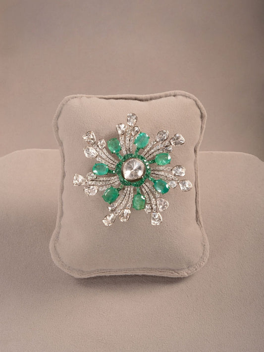 Selene Diamond & Polki Brooch