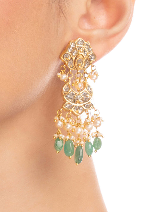 Fira Polki Long Earrings