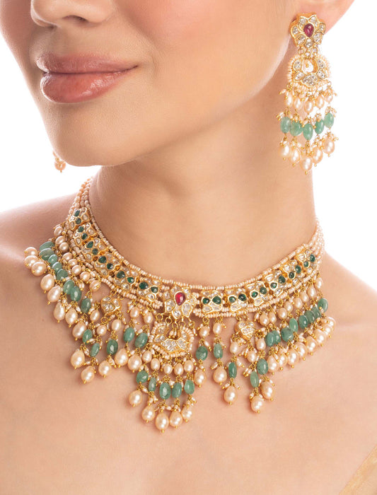 Sila & Della Polki U Necklace Set