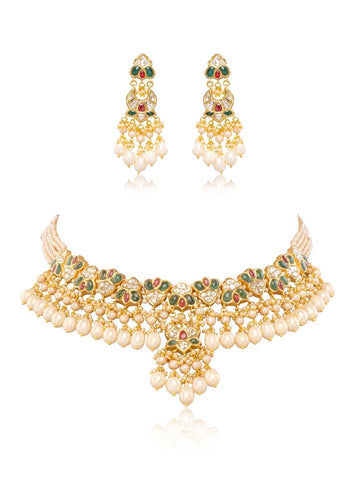 Leyla & Ezra Polki U Necklace Set