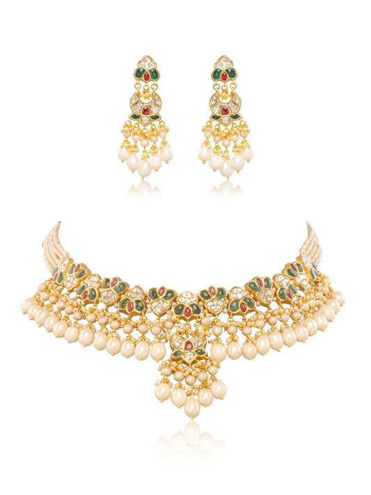 Leyla & Ezra Polki U Necklace Set