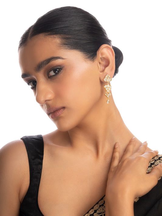 Charita Polki Long Earrings