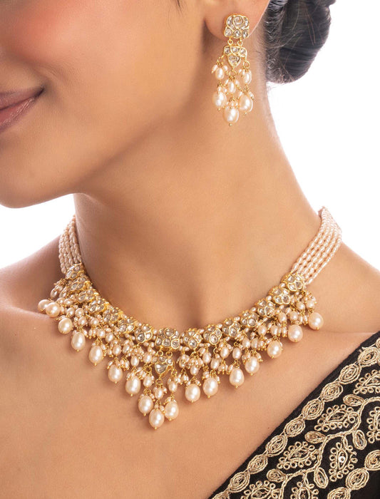 Rumani Polki Long Earrings