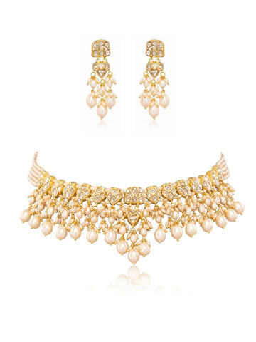 Areeba & Rumani Polki U Necklace Set