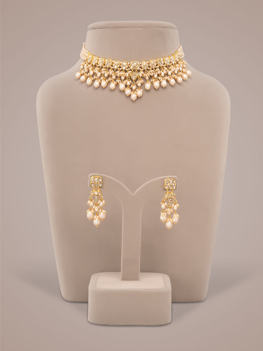 Areeba & Rumani Polki U Necklace Set