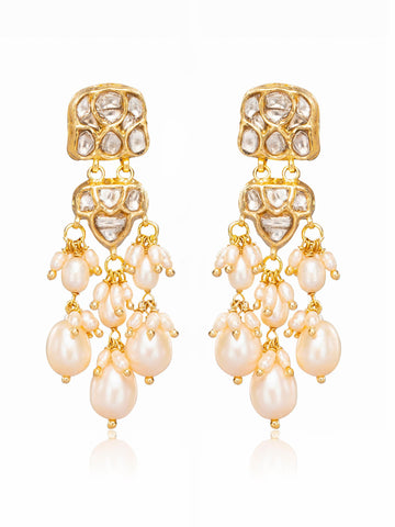 Rumani Polki Long Earrings