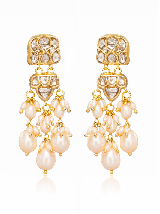 Rumani Polki Long Earrings