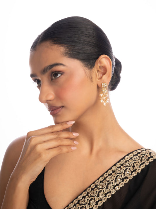 Rumani Polki Long Earrings