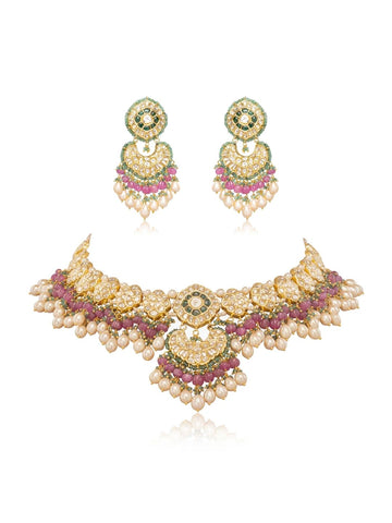 Dilara & Sira Polki U Necklace Set