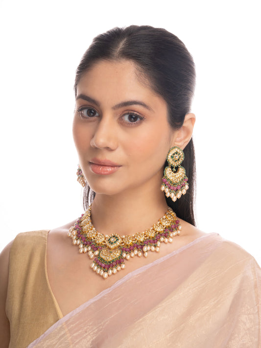 Dilara & Sira Polki U Necklace Set
