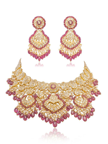 Aarvika & Emaya Polki U Necklace Set