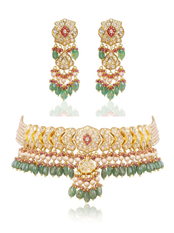 Shamsi & Aghna Polki Choker Set