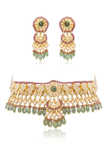 Ceren & Aarini Polki Choker Set