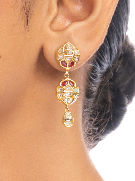 Gemma Polki Long Earrings