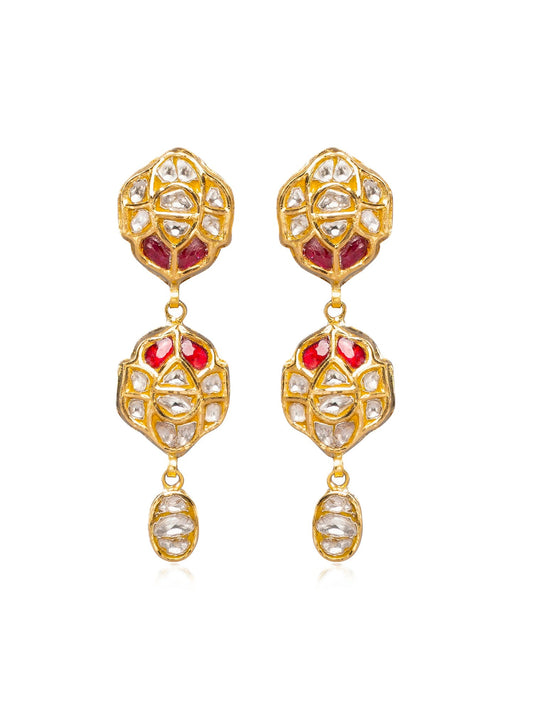 Gemma Polki Long Earrings