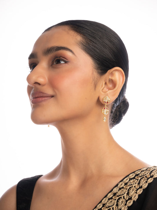 Gemma Polki Long Earrings
