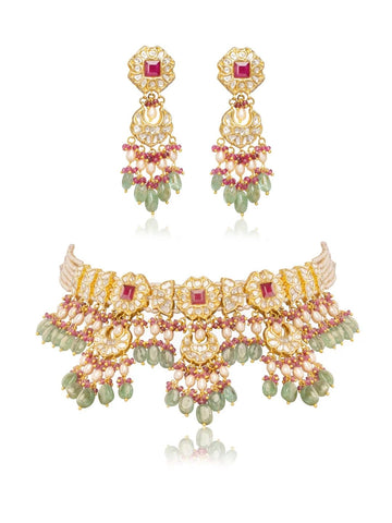 Gunika & Sashira Polki Choker Set